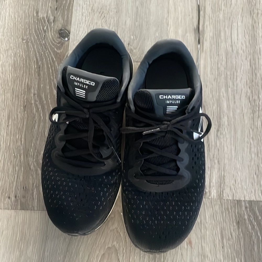 Under Armour Black White Charged Impulse Women's Running Shoes - Picture 2 of 5